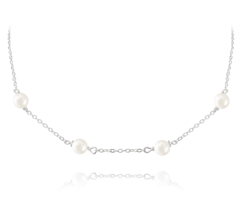 MINET Srebrny naszyjnik z naturalnymi perłami