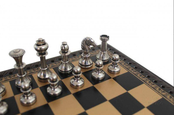 Ekskluzywne mosiężne szachy Italfama 28x28 cm – N001