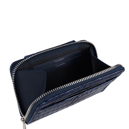 Damski portfel skórzany Canaletto – granatowy croco z RFID | Elegancja i bezpieczeństwo PD1445s285 RFID