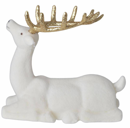 Renifer welurowy leżący biały