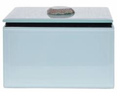 Szkatułka szklana z kamieniem mała