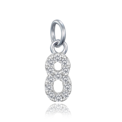 MINET Wisiorek srebrny cyfry "8" z cyrkoniami