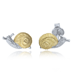 MINET Srebrne kolczyki ślimaki w połączeniu z pozłacanym srebrem