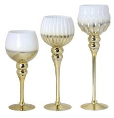 Kpl. 3 kielichów biało-złotych