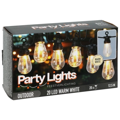 Lampki ogrodowe girlanda 20 żarówek LED zewnętrzna wewnętrzna 12,5 m