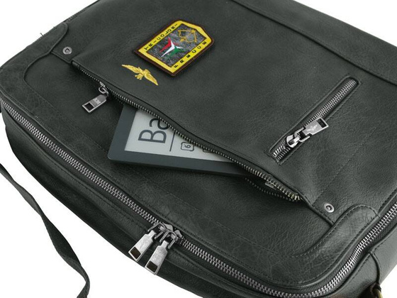 Torba na ramię na laptop 16' AERONAUTICA MILITARE Pilot Czarna