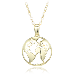 MINET Pozłacany naszyjnik srebrny świat