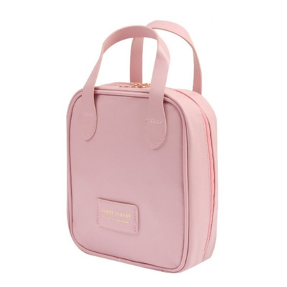 Kosmetyczka organizer na kosmetyki z rączką 17x7x19cm różowa KS128R
