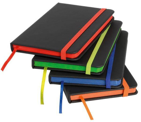 Notatnik LECTOR w rozmiarze A5, czarny, czerwony