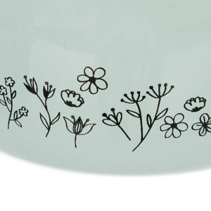 Garnek emaliowany kwiaty 16 cm pokrywa gaz indukcja