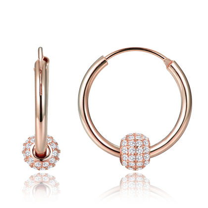 MINET Eleganckie pozłacane srebrne kolczyki z cyrkoniami