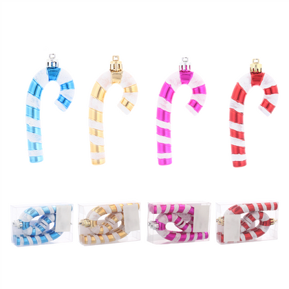 Ozdoby choinkowe 9cm kpl 4 szt CUKIERKOWA LASKA niebieska