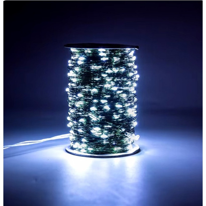 Zewnętrzne/ wewnętrzne lampki choinkowe drucik 1000 LED 100m, zimne białe LAMP35B