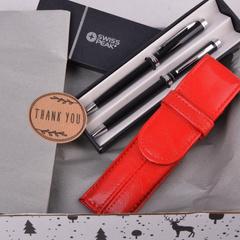 Zestaw prezentowy długopis i ołówek automatyczny + piórnik Czerwony