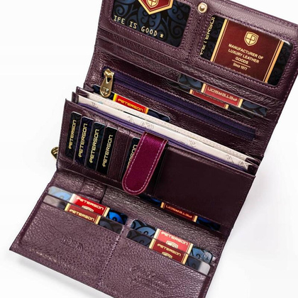 Portfel damski skórzany PELLUCCI PTN 421077-SH-1 fioletowy