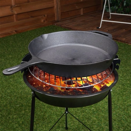 Patelnia żeliwna okrągła talerz żeliwny 30 cm indukcja gaz