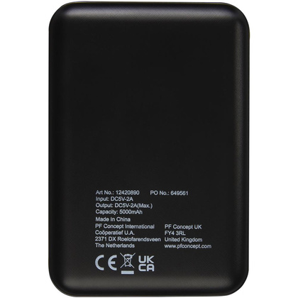 Gleam ultra cienki, podświetlany powerbank o pojemności 5000 mAh