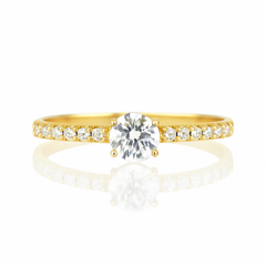 Pierścionek pozłacany stal chirurgiczna platerowana złotem PST960, Rozmiar pierścionków: US7 EU14