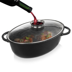 Brytfanna granitowa / garnek z pokrywką szklaną 8 l GRANDE