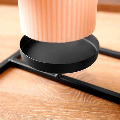 Świecznik na 3 świeczki metalowy czarny 36x17,5x26 cm