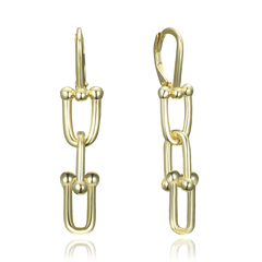 MINET Nowoczesne pozłacane srebrne kolczyki