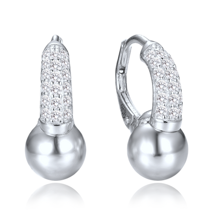 MINET Eleganckie srebrne kolczyki z cyrkoniami