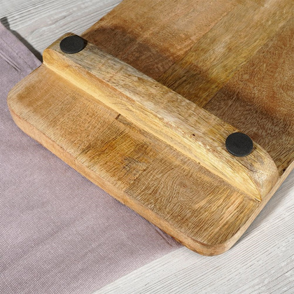 Deska kuchenna drewniana do krojenia serwowania z uchwytem na nóżkach 50,2x21x5 cm