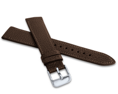 LAVVU Ciemnobrązowy szyty pasek MEDITERRA z luksusowej skóry Top Grain - 18