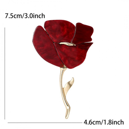 Broszka ozdobna - mak BZ224