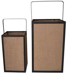 Kpl.2 latarni czarnych metalowych z ażurowymi wstawkami