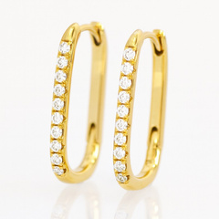 Kolczyki ze stali szlachetnej platerowane 14k złotem, zapięcie angielskie KST3425