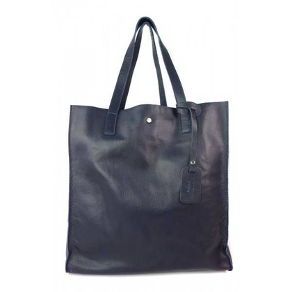 TOREBKI SKÓRZANE ZE SKÓRY NATURALNEJ SHOPPER BAG  GENUINE LEATHER NA RAMIĘ  A4  GRANATOWA  GL46BS