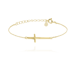MINET Bransoletka srebrna pozłacana KRYŻYK