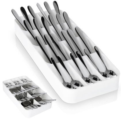 Organizer wkład do szuflady na sztućce biały 39x17x5,5 cm