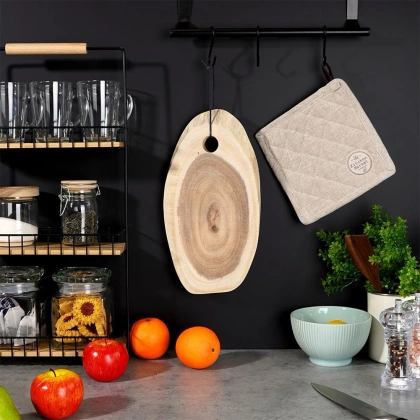 Deska kuchenna do krojenia serwowania talerz drewniany taca naturalna 34x16 cm
