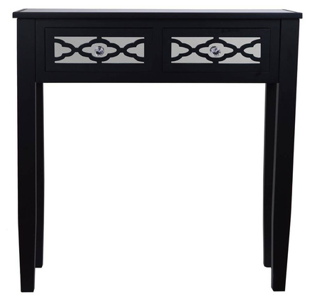 Konsola lustrzana z 2 szufladami  wzór marokański czarna