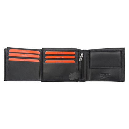 Portfel męski skórzany PIERRE CARDIN TILAK30 324 Czarny / Niebieski
