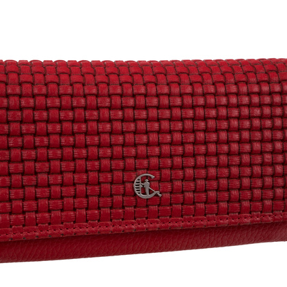 Duży czerwony portfel damski Canaletto ze skóry z tłoczeniem – styl i funkcjonalność PD1602s92t1 RFID