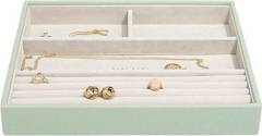Szkatułka na biżuterię Stackers 4 komorowa classic zieleń szałwiowa