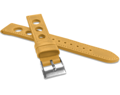 Perforowany ochry szyty pasek VINTAGE z luksusowej skóry Top Grain - 20