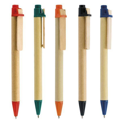 Długopis tekturowy z drewnianym klipsem / Recypen 