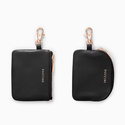 Brelok z saszetkami skórzanymi PUCCINI VULCANO ZN92512 1 Czarny