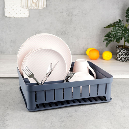 Suszarka na naczynia ociekacz do naczyń szara loft 39,8x31x12 cm