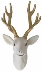 Głowa renifera biała welurowa duża