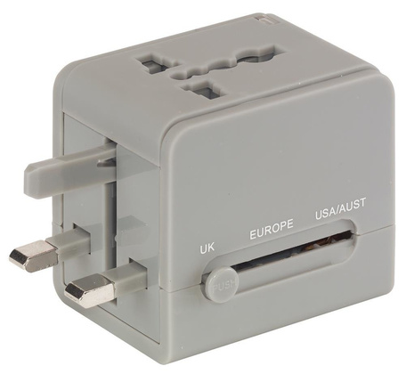 Adapter podróżny, TRAVEL MATE, szary