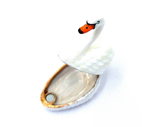 Wyjątkowe, metalowe pudełeczko prezentowe – Łabędź - B0736-02