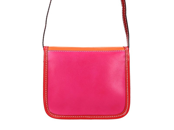 Torebka damska skórzana KEMER 112 pomarańczowy + granat