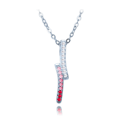MINET Luksusowy naszyjnik srebrny z białymi, czerwonymi i różowymi cyrkoniami