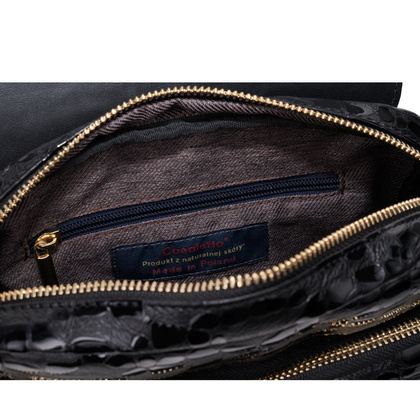 Torebka damska z efektem kropli czarna Canaletto złote wykończenia TD690s258