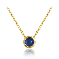 MINET Delikatny złoty naszyjnik z granatowym cyrkonem Au 585/1000 1,85g